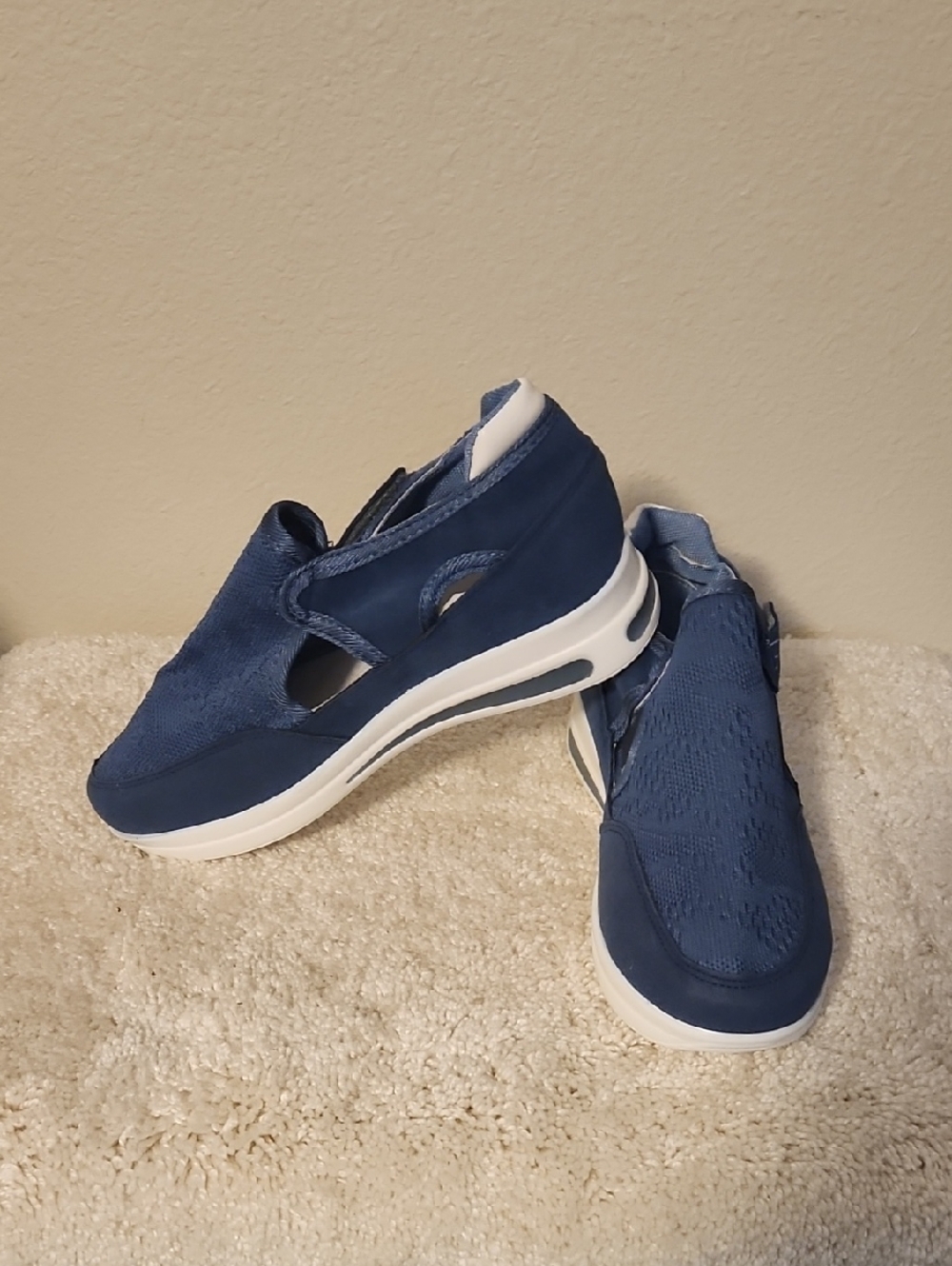 Fashion Brand Company Navy Blue Slip-On Women's Sneakers